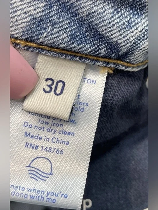 Oliver Logan Aberdeen Wide Leg Crop Jeans Womens Size 30 Blue High Rise Raw Hem - Picture 11 of 14